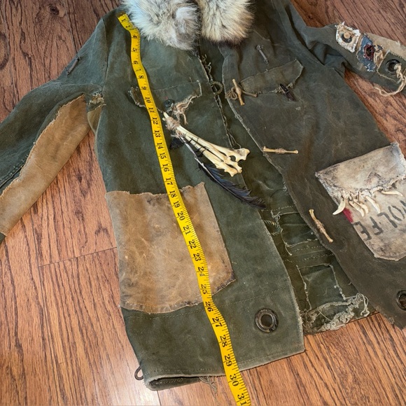 Authentic Vintage Army Post Apocalyptic Jacket Retro Cos Play Greg Fur Military - Picture 15 of 16